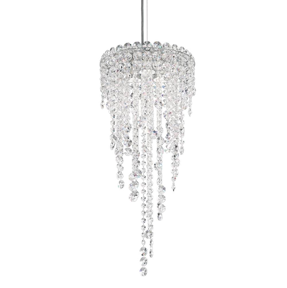 Schonbek Chantant 3 Light 120V Mini Pendant in Polished Stainless Steel with Clear Radiance Crystal