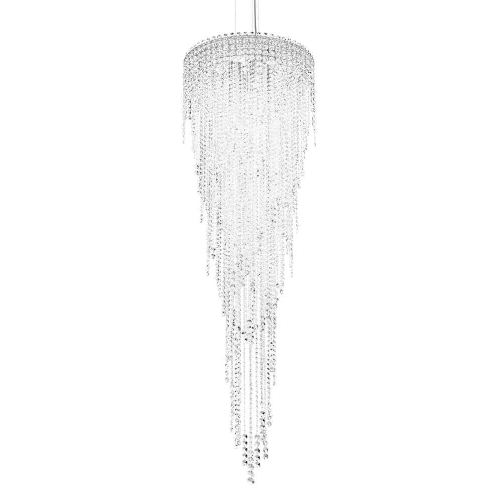Schonbek Chantant 6 Light 120V Pendant in Polished Stainless Steel with Clear Radiance Crystal