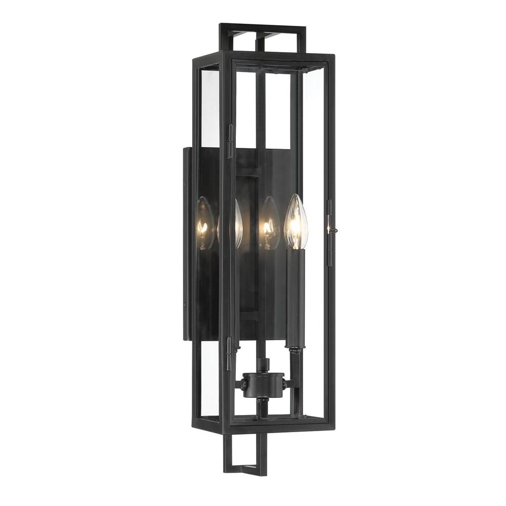 The Great Outdoors Knoll Road 2-Light Coal Outdoor Wall Mount with Clear Glass Shade